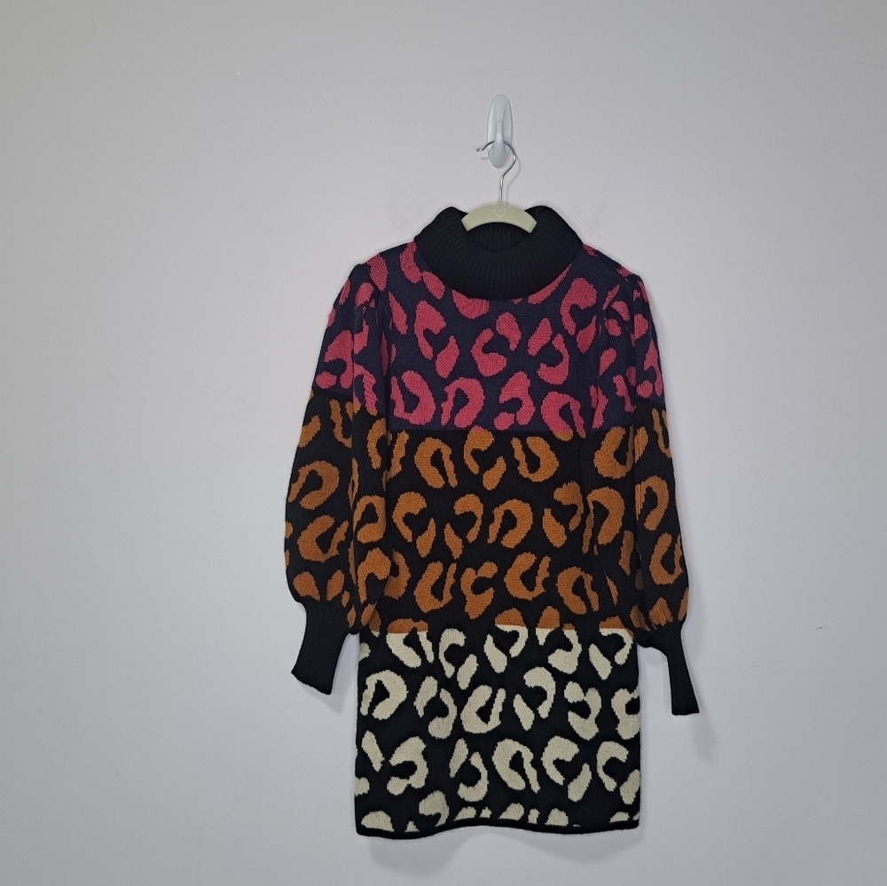 Farm Rio Mixed Leopards Sweater Dress XS NWT - Picture 6 of 9